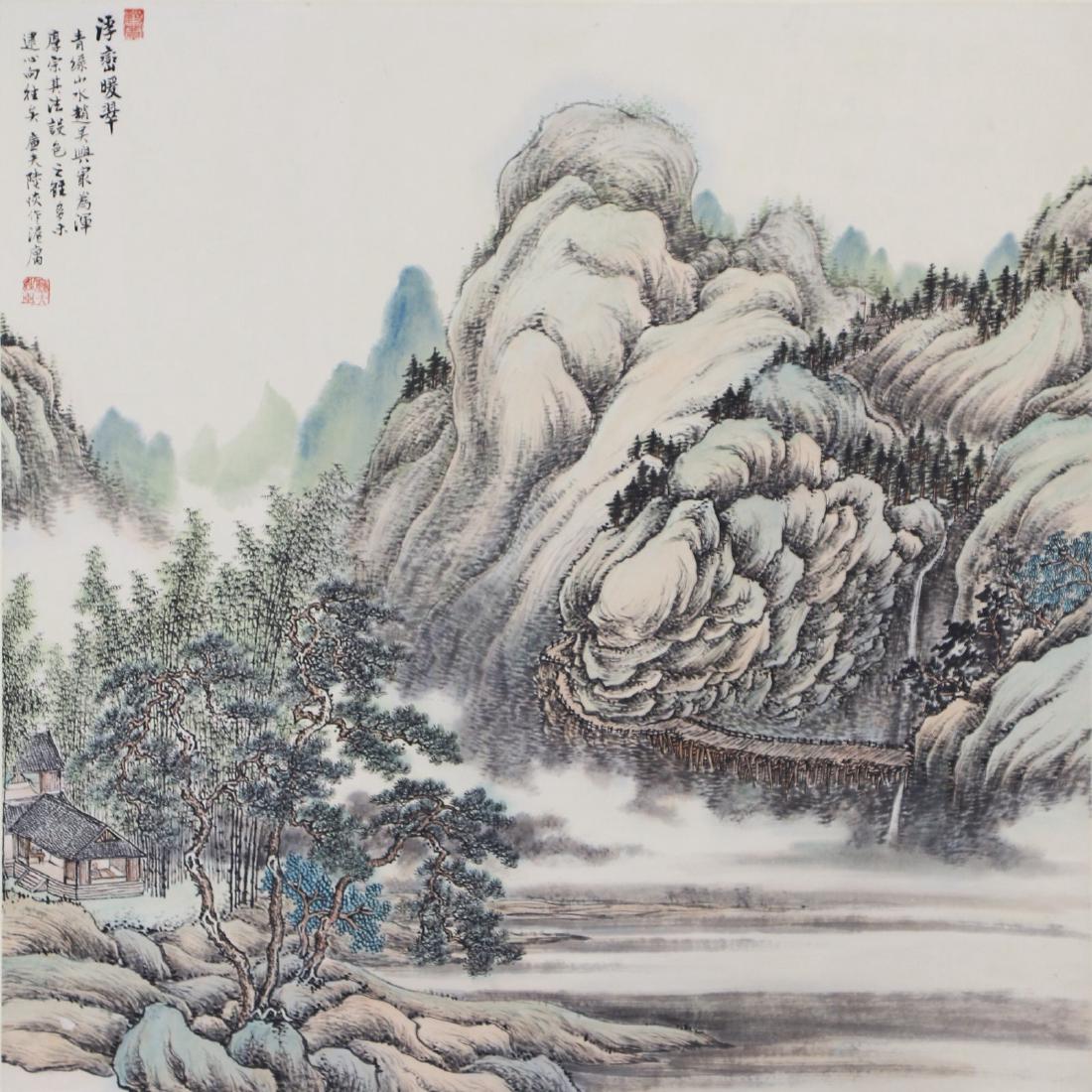 A CHINESE ANTIQUE PAPER PAINTING BY LU, HUI (1 of 4)