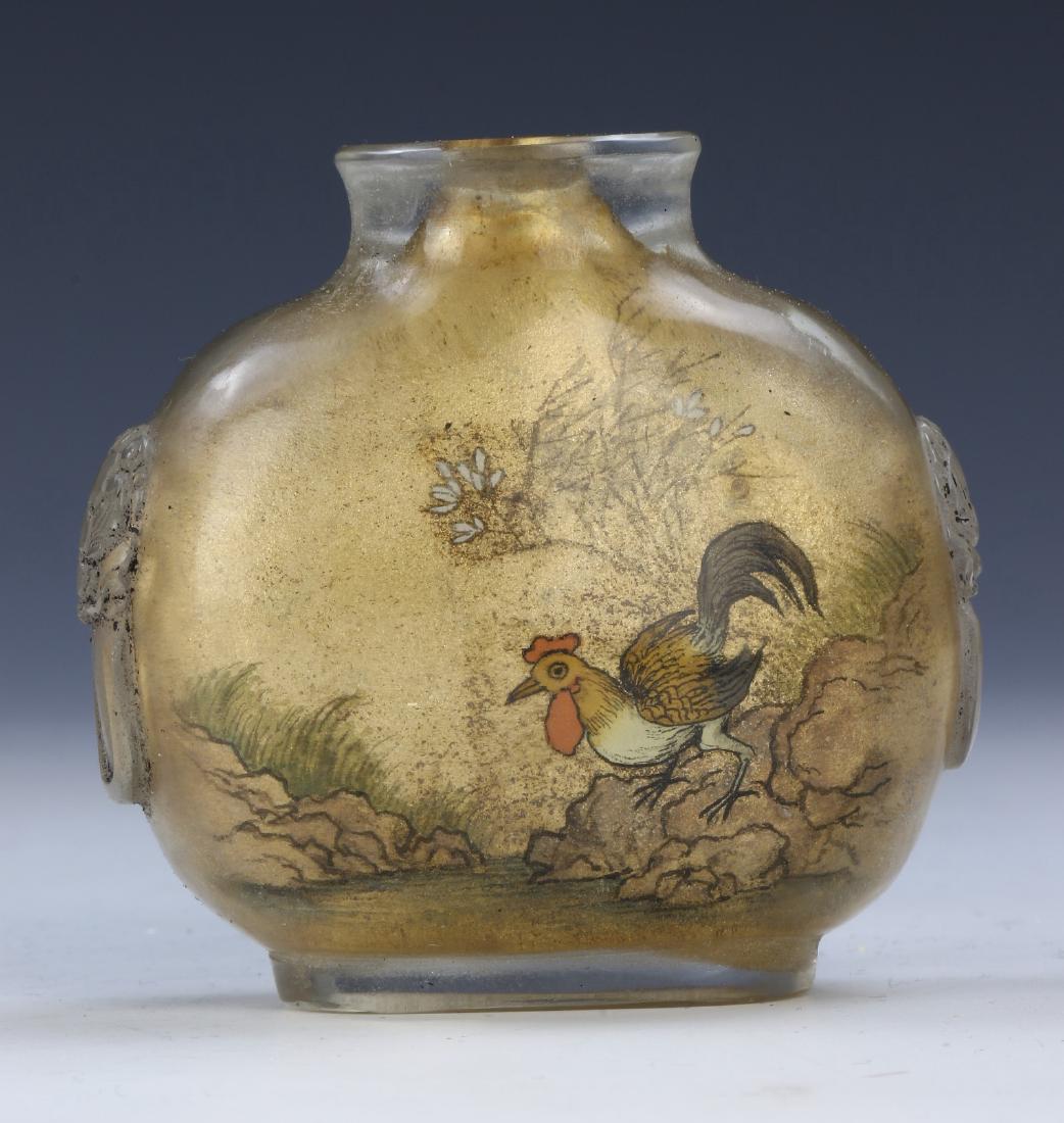 A CHINESE ANTIQUE INSIDE PAINTED PEKING GLASS SNUFF (1 of 7)