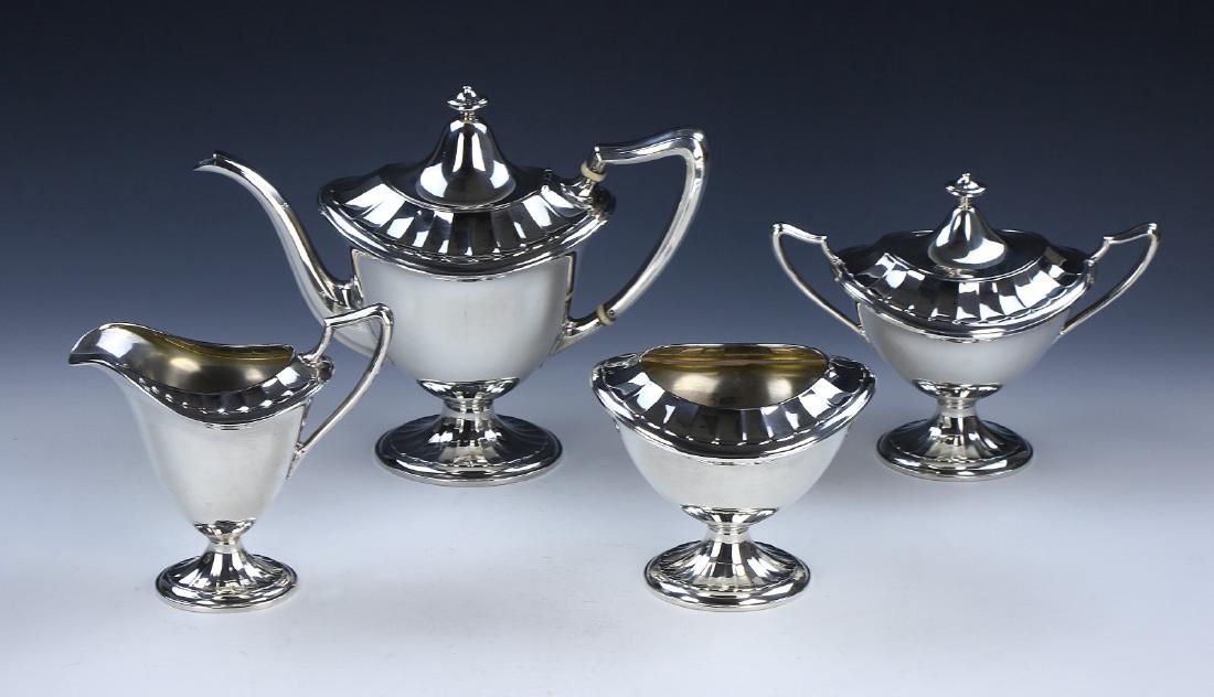 A VINTAGE WALLACE CO. STERLING SILVER 4PC TEA SET,