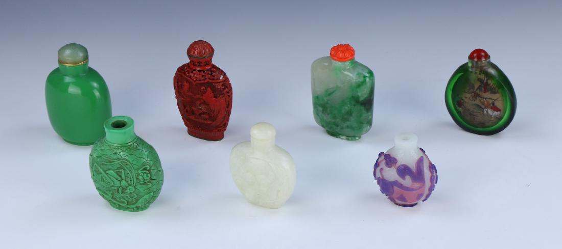 SEVEN (7) CHINESE MIXED SNUFF BOTTLES (1 of 3)