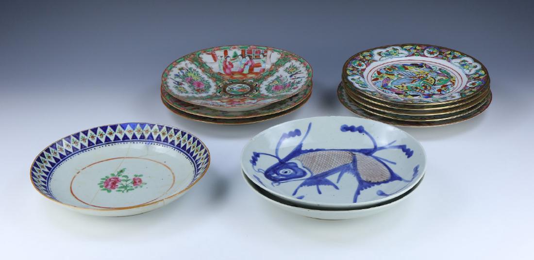 ELEVEN (11) CHINESE MIXED PORCELAIN PLATES (1 of 8)