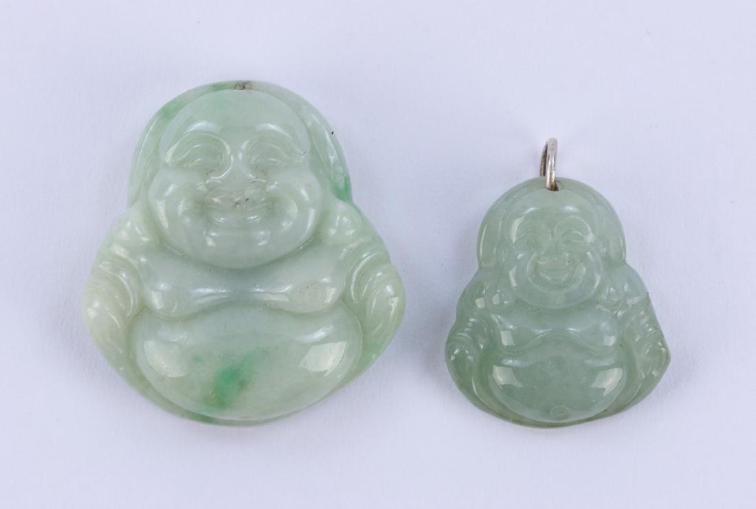 TWO (2) CHINESE JADEITE BUDDHA PENDANTS (1 of 3)