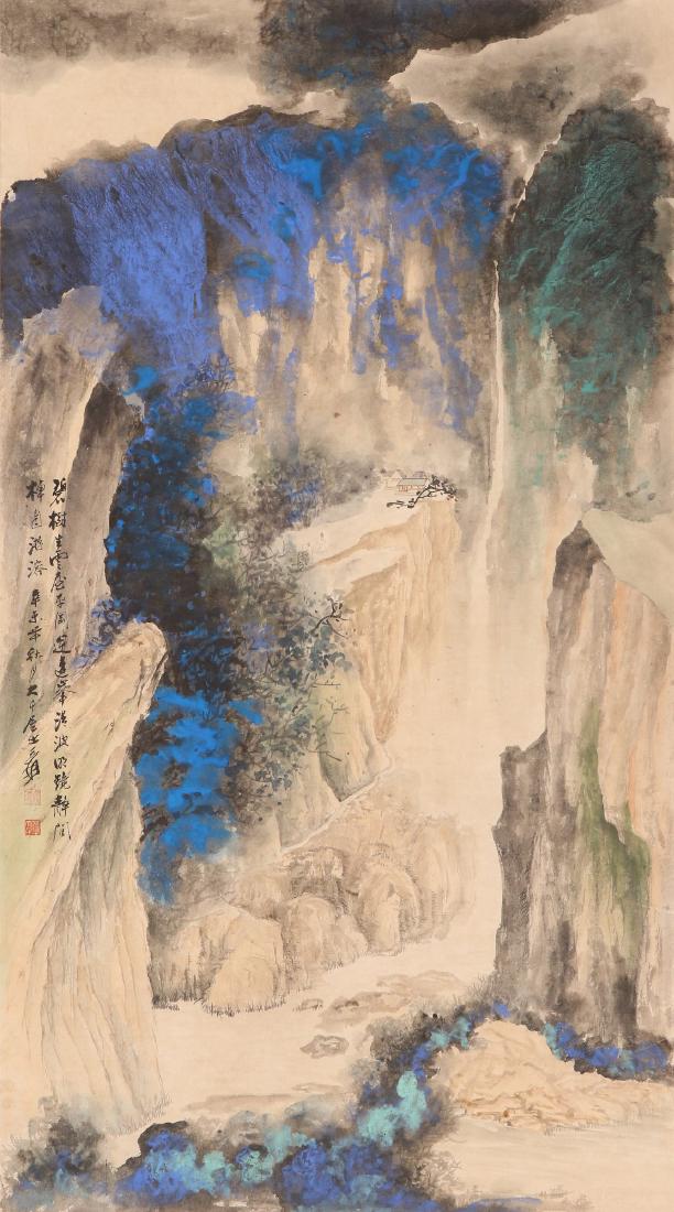 A CHINESE UNMOUNTED PAPER PAINTING BY ZHANG, DAQIAN (1 of 6)