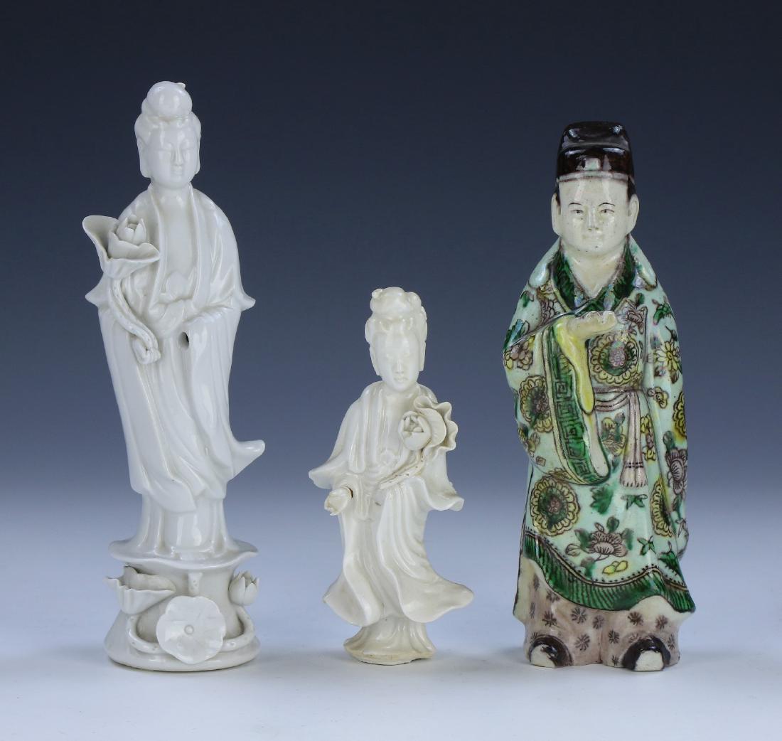 THREE (3) CHINESE ANTIQUE MIXED PORCELAIN FIGURES (1 of 6)