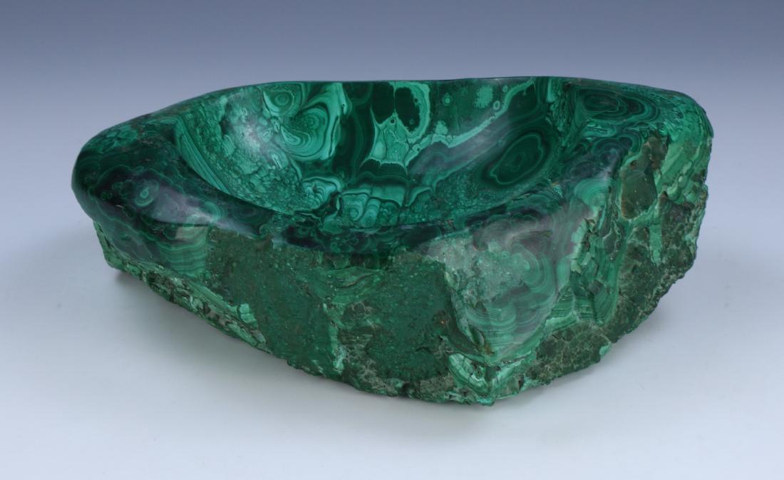 A BIG CHINESE MALACHITE CARVED BOWL (1 of 6)