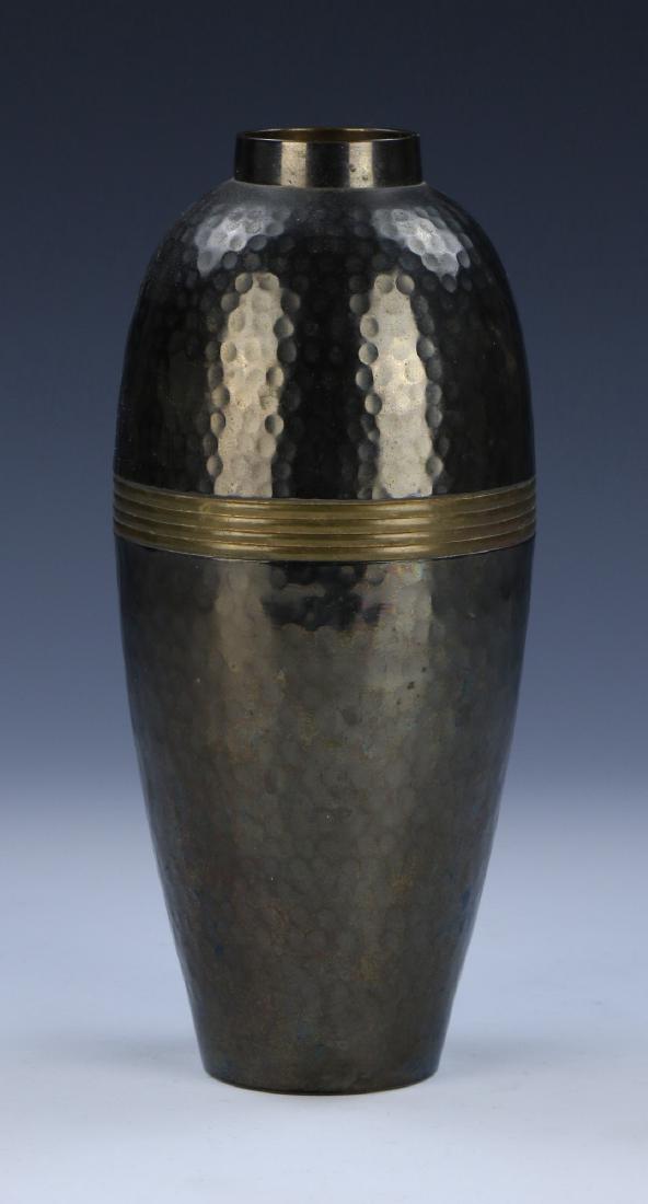 A JAPANESE ANTIQUE BRONZE VASE: A Japanese Antique Bronze Vase: Elegantly Cast And Of Ovoid Form; Size: H: 8-3/4" (22.23cm)