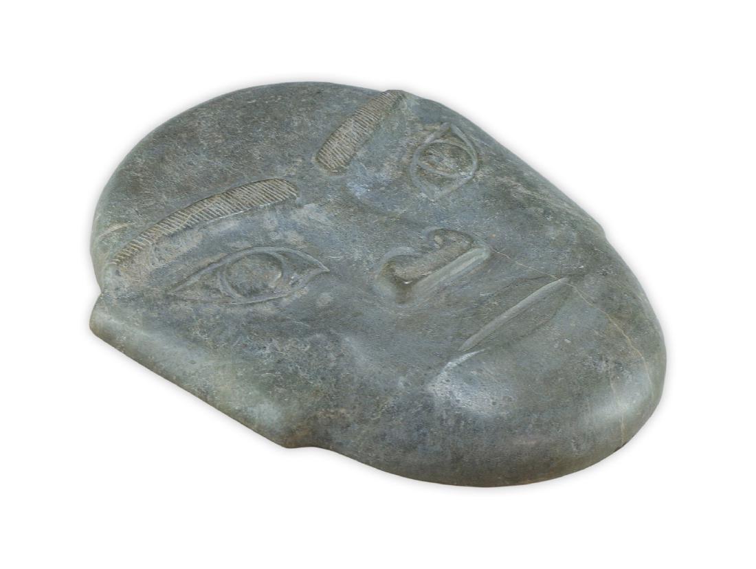 A CHINESE ANTIQUE ARCHAIC JADE RITUAL MASK (1 of 3)