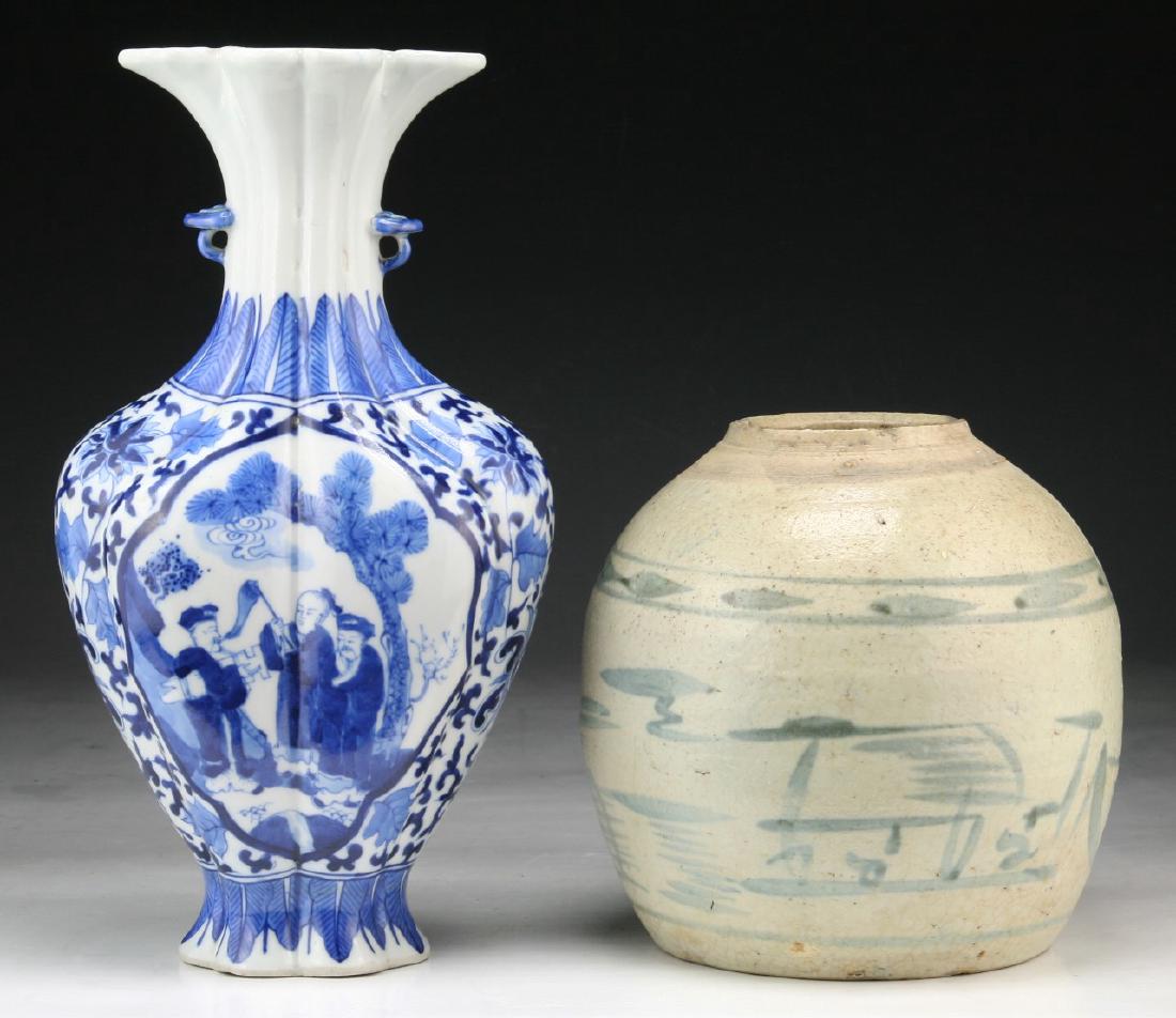 TWO (2) CHINESE ANTIQUE PORCELAIN VASES (1 of 4)