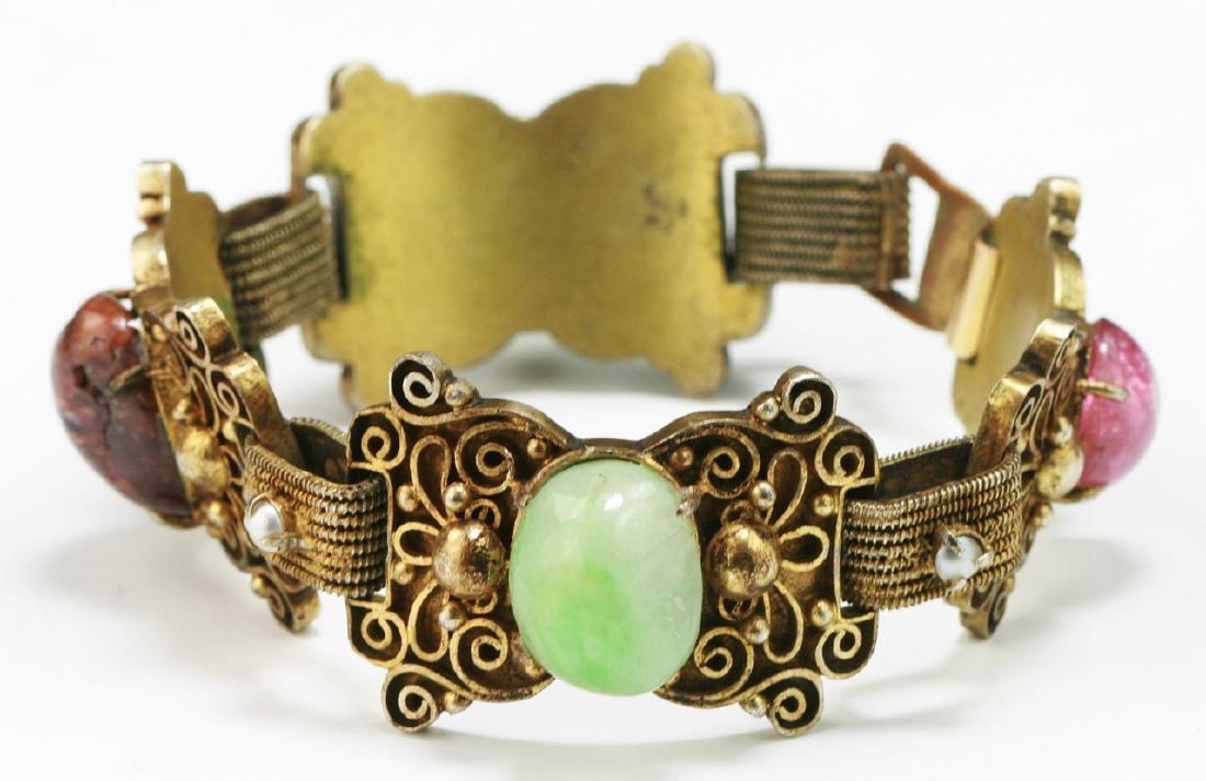 A FINE CHINESE ANTIQUE TOURMALINE GILT ON SILVER (1 of 6)