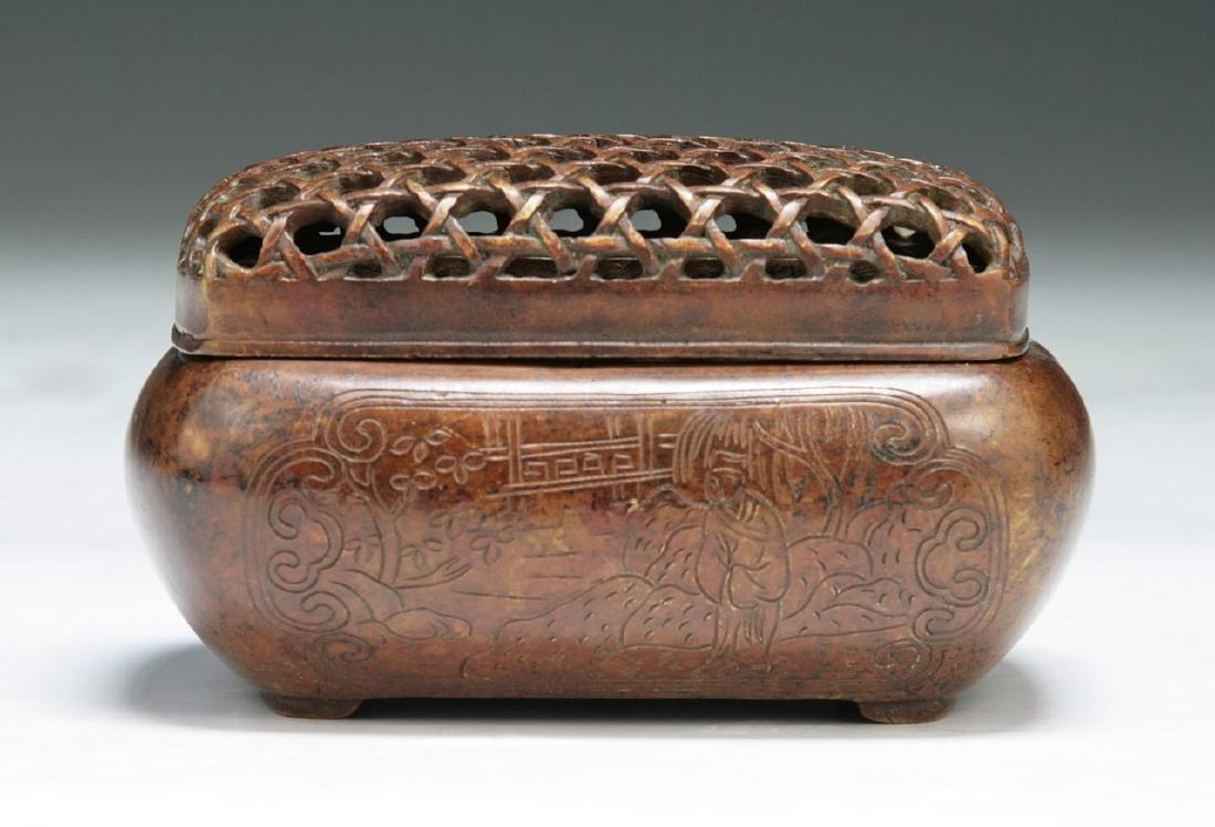 A CHINESE ANTIQUE BRONZE HAND WARMER (1 of 4)