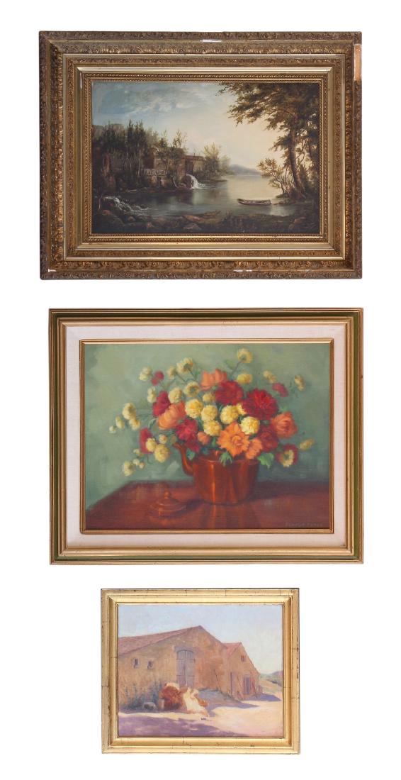 THREE (3) AMERICAN FRAMED PAINTINGS (1 of 1)
