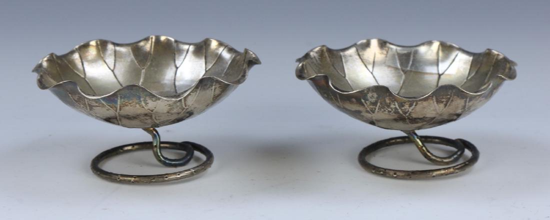 PAIR CHINESE SILVER STEM BOWLS (1 of 4)