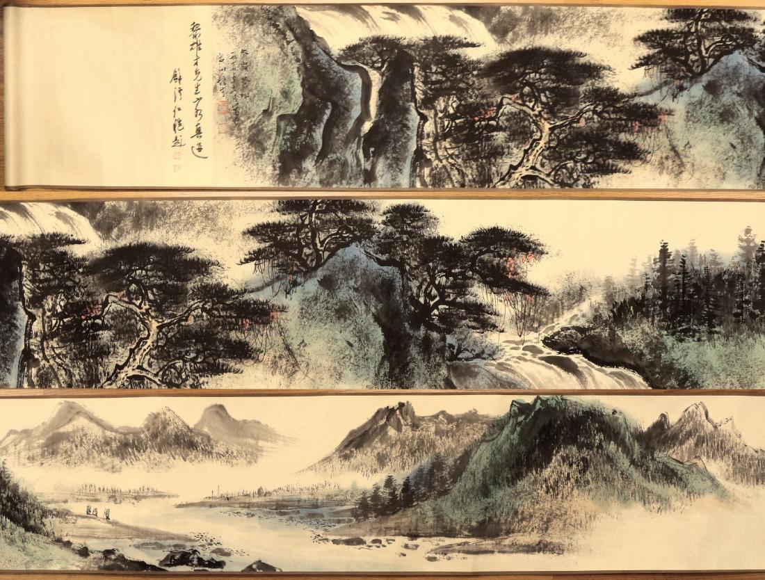 A MASSIVE CHINESE PAPER PAINTING HAND SCROLL BY LI, (1 of 7)