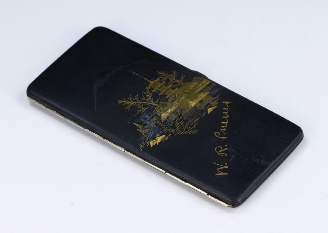 A JAPANESE GILT & SILVER INLAID CIGARETTE CASE (1 of 6)