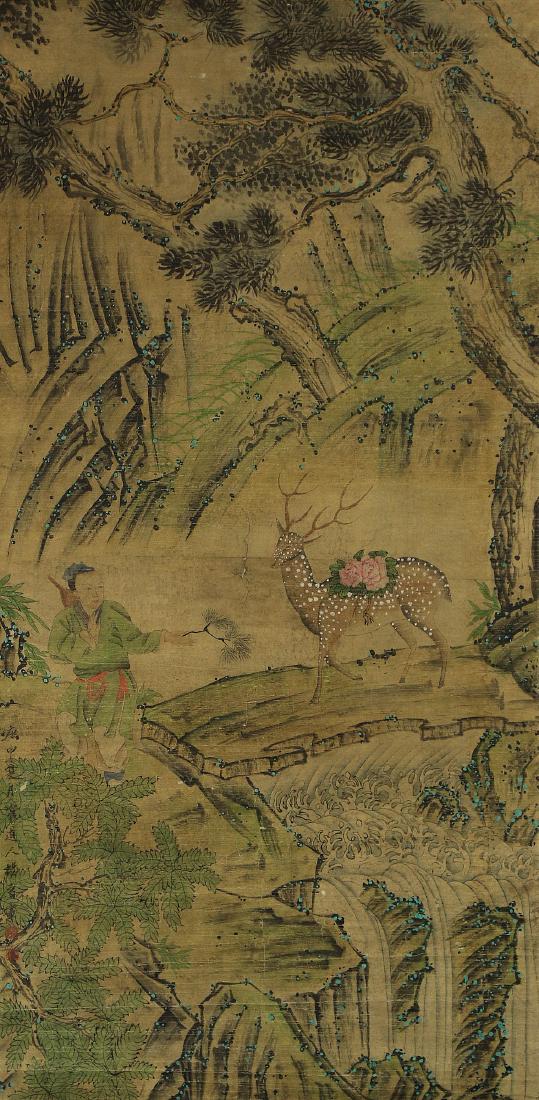 A CHINESE PAPER HANGING PAINTING SCROLL BY YANG, JIN (1 of 3)