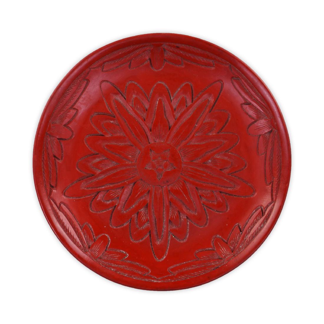A Chinese Red Cinnabar Lacquer Lidded Case (1 of 3)