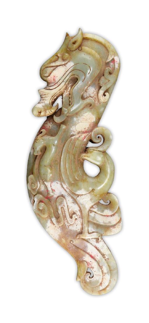 A CHINESE ARCHAIC JADE DRAGON CARVING (1 of 3)