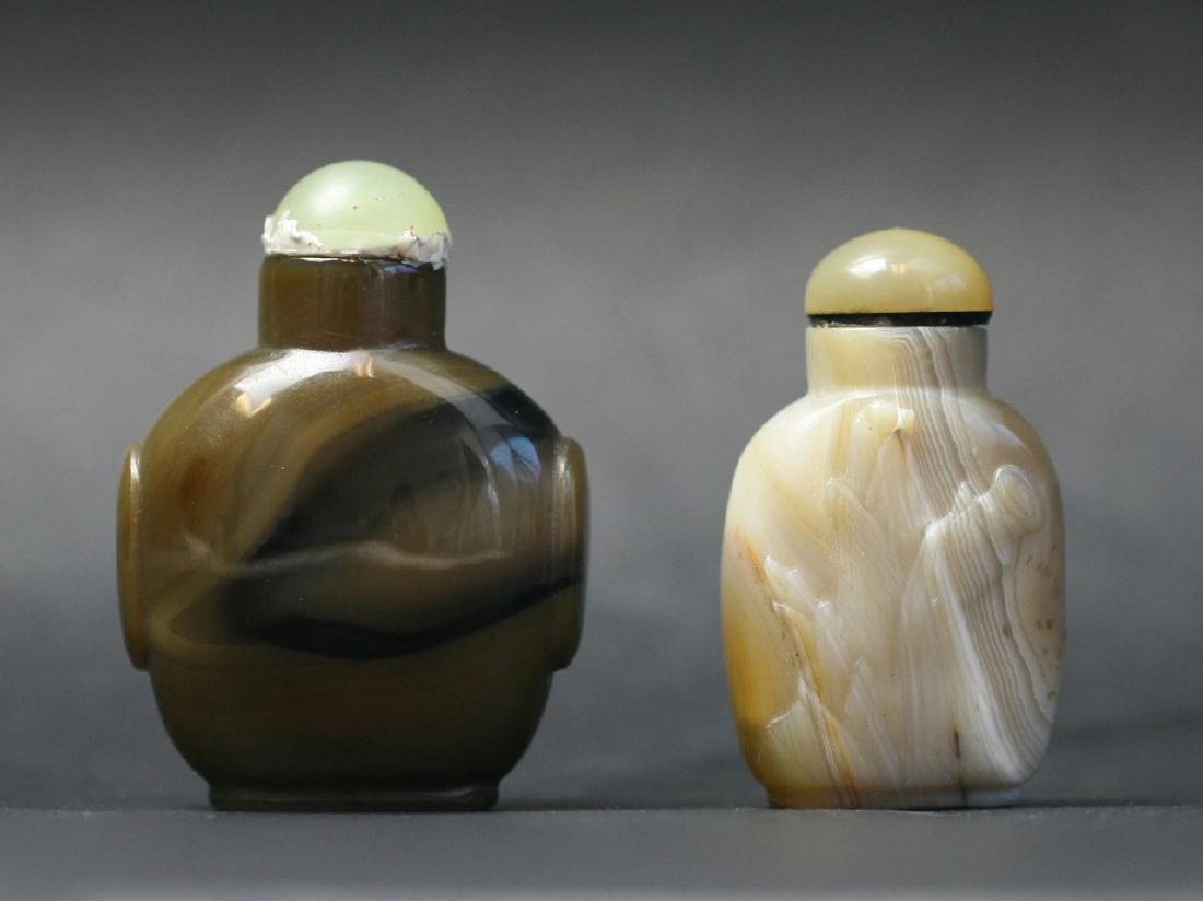 Two Chinese Carved Agate Snuff Bottles (1 of 2)
