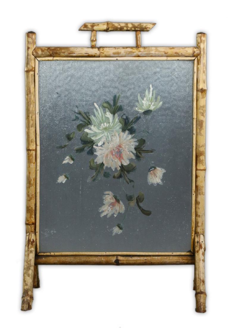 A CHINESE FRAMED PAINTING ON TABLE SCREEN (1 of 2)