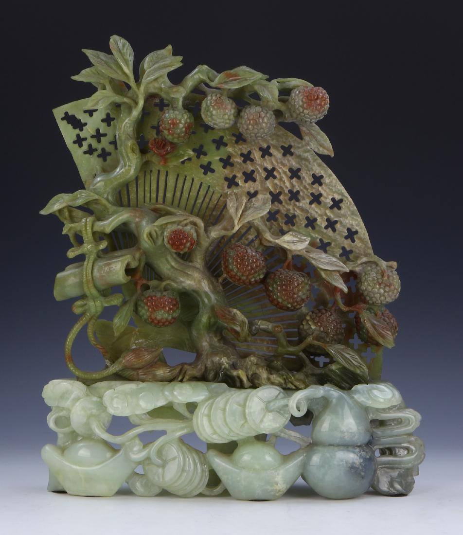 A CHINESE SERPENTINE JADE CARVING (1 of 5)