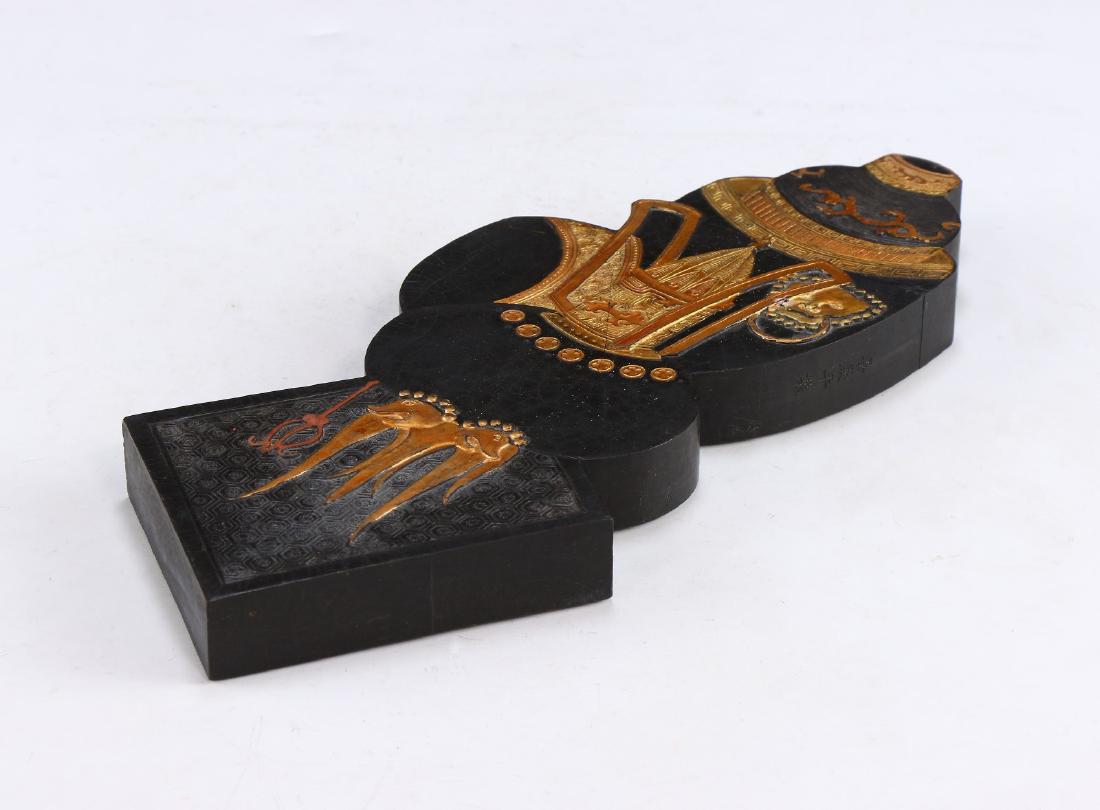 A CHINESE GILT INK BRICK (1 of 4)