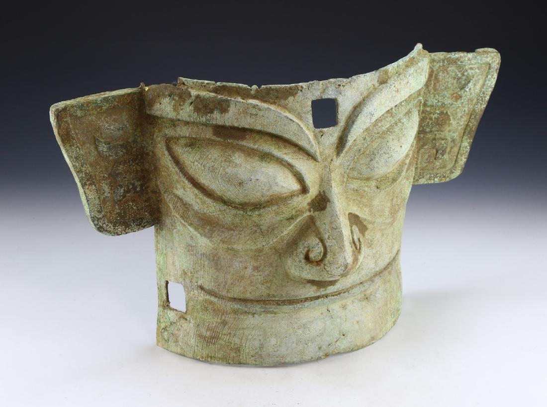 A BIG CHINESE ARCHAIC BRONZE RITUAL MASK (1 of 4)