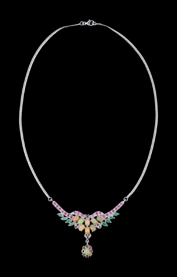AN OPAL, RUBY & EMERALD NECKLACE (1 of 3)