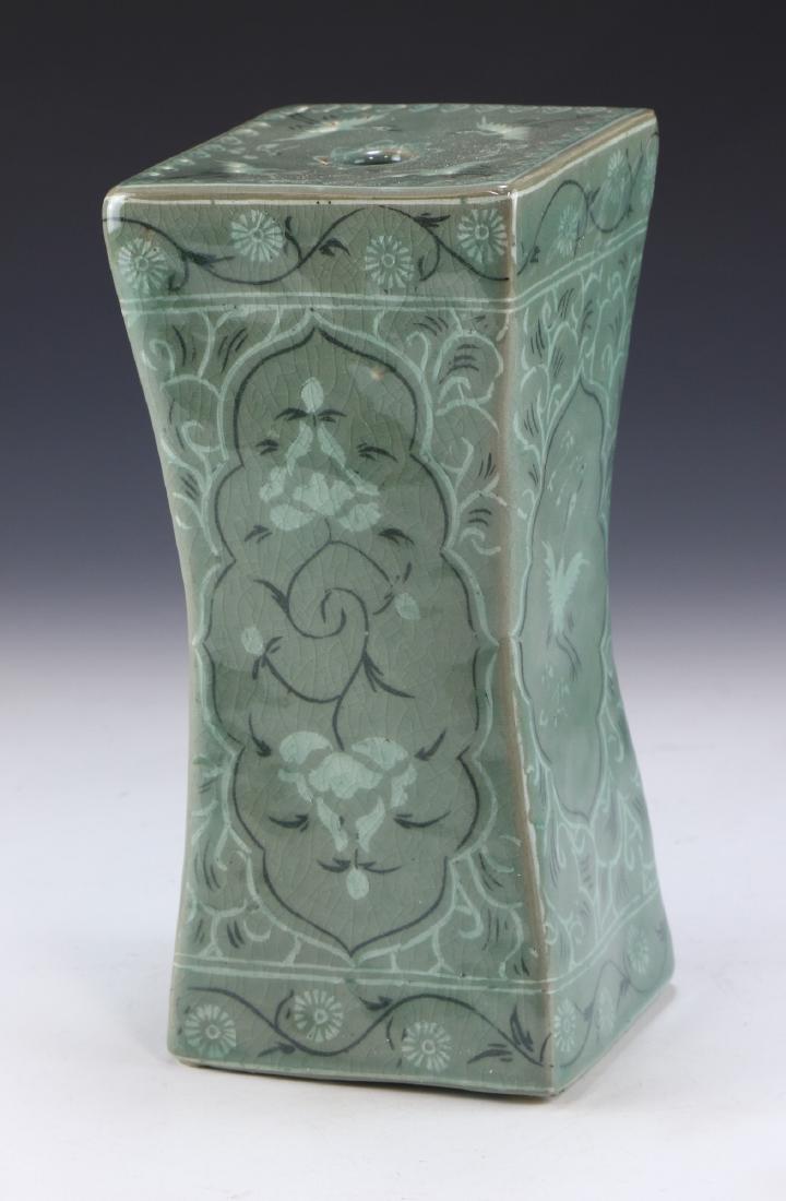 A KOREAN CELADON GLAZED PORCELAIN PILLOW (1 of 4)