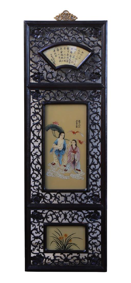 REVERSE-PAINTED FRAMED GLASSES: Reverse-Painted Framed Glasses; Size: L: 1.5" (3.81 cm)