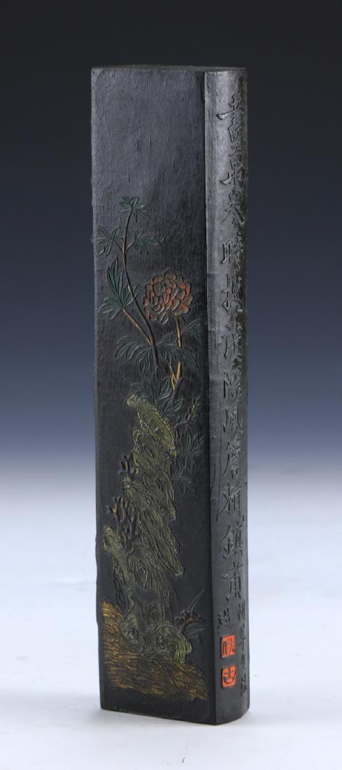 A CHINESE POLYCHROME INK BRICK (1 of 3)