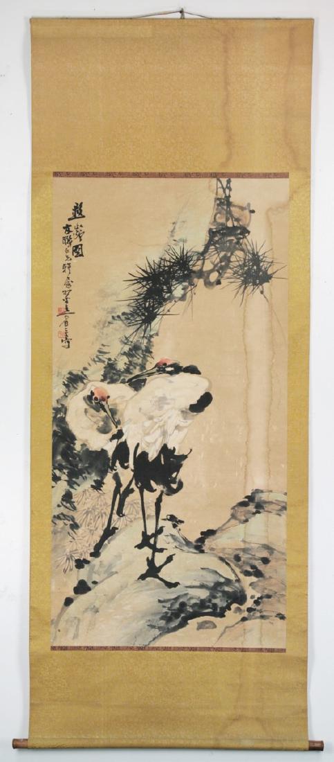 A Chinese Paper Hanging Painting Scroll (1 of 4)