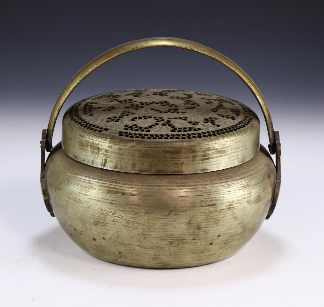 A BIG CHINESE BRONZE HAND WARMER (1 of 7)