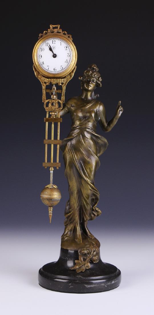 A EUROPEAN STYLE BRONZE CLOCK (1 of 6)