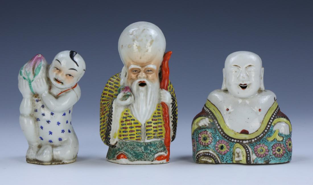 THREE (3) CHINESE FAMILLE ROSE PORCELAIN FIGURES (1 of 4)