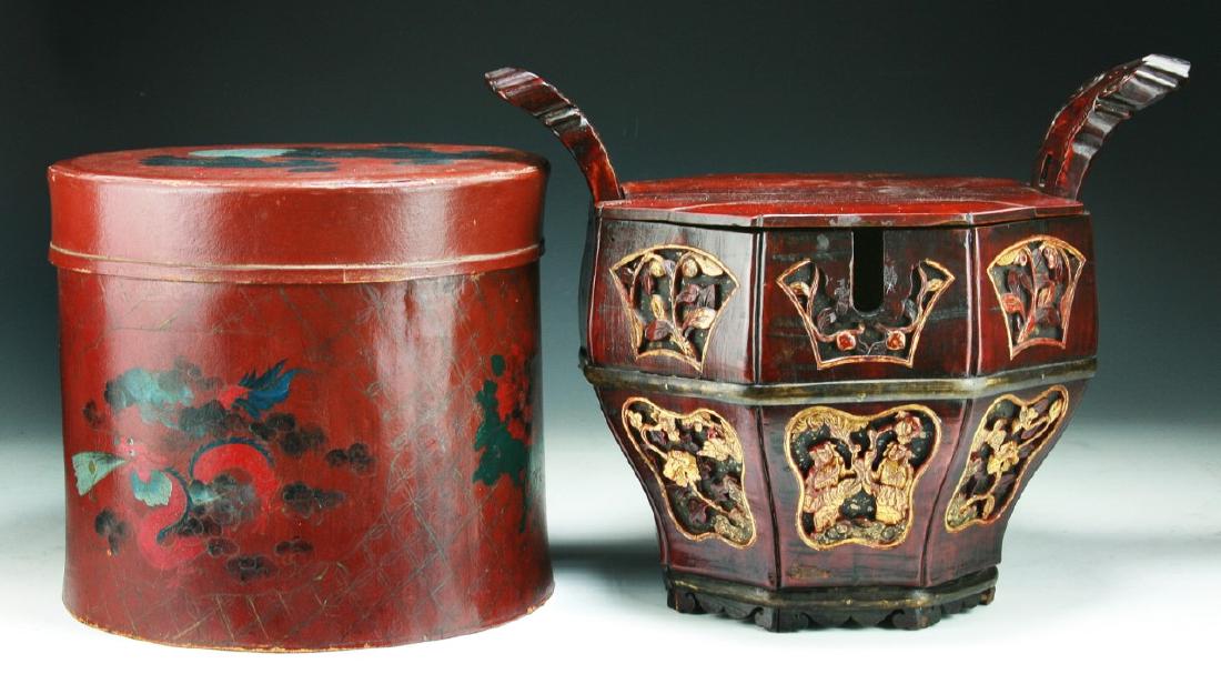 Two (2) Chinese Wooden Storage Cases (1 of 3)