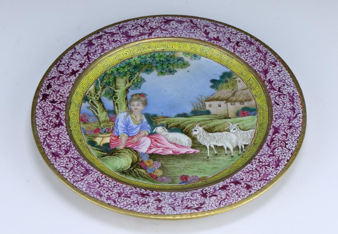 A Chinese EXPORT Falang Enamel Gilt Porcelain Plate (1 of 5)