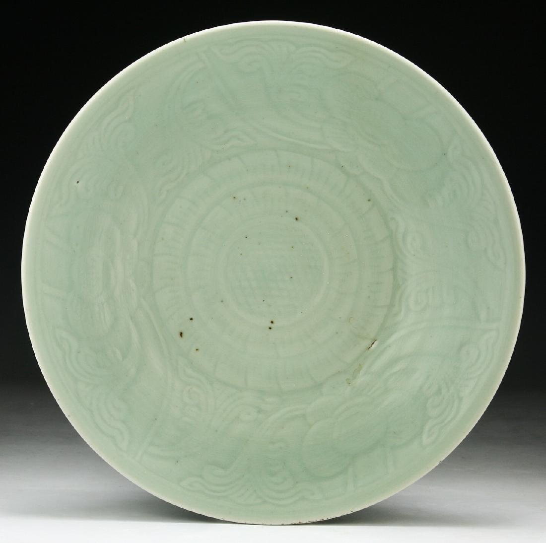 A Big Chinese LONGQUAN Celadon Glazed Charger (1 of 3)