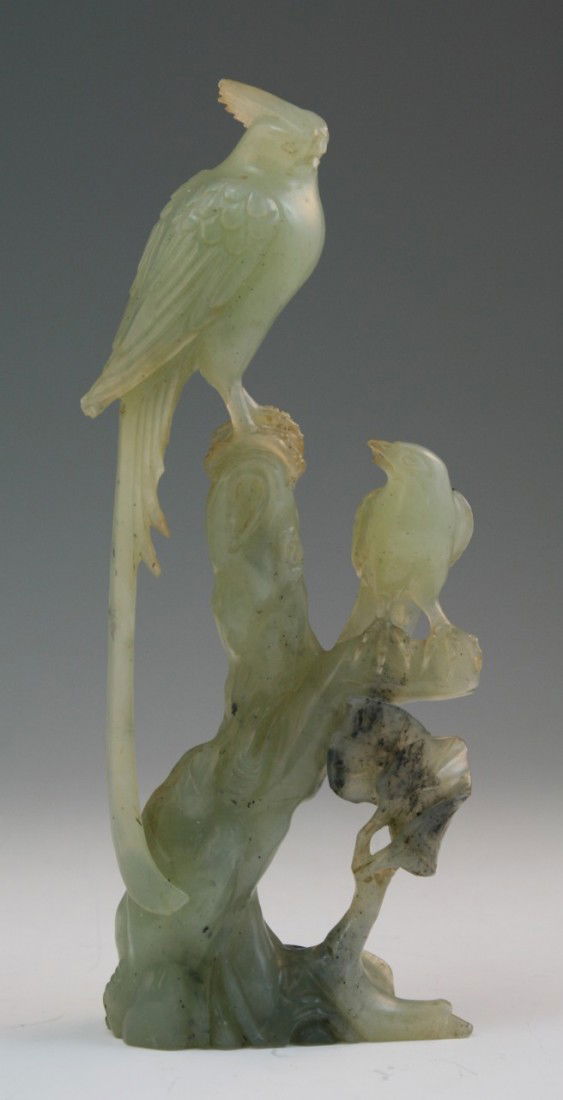 48 Chinese Carved Jade Bird Group