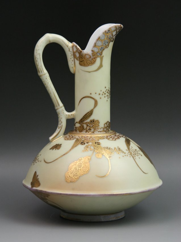 6 Japanese Satsuma Gilt Moriage Porcelain Pitcher Lot 6