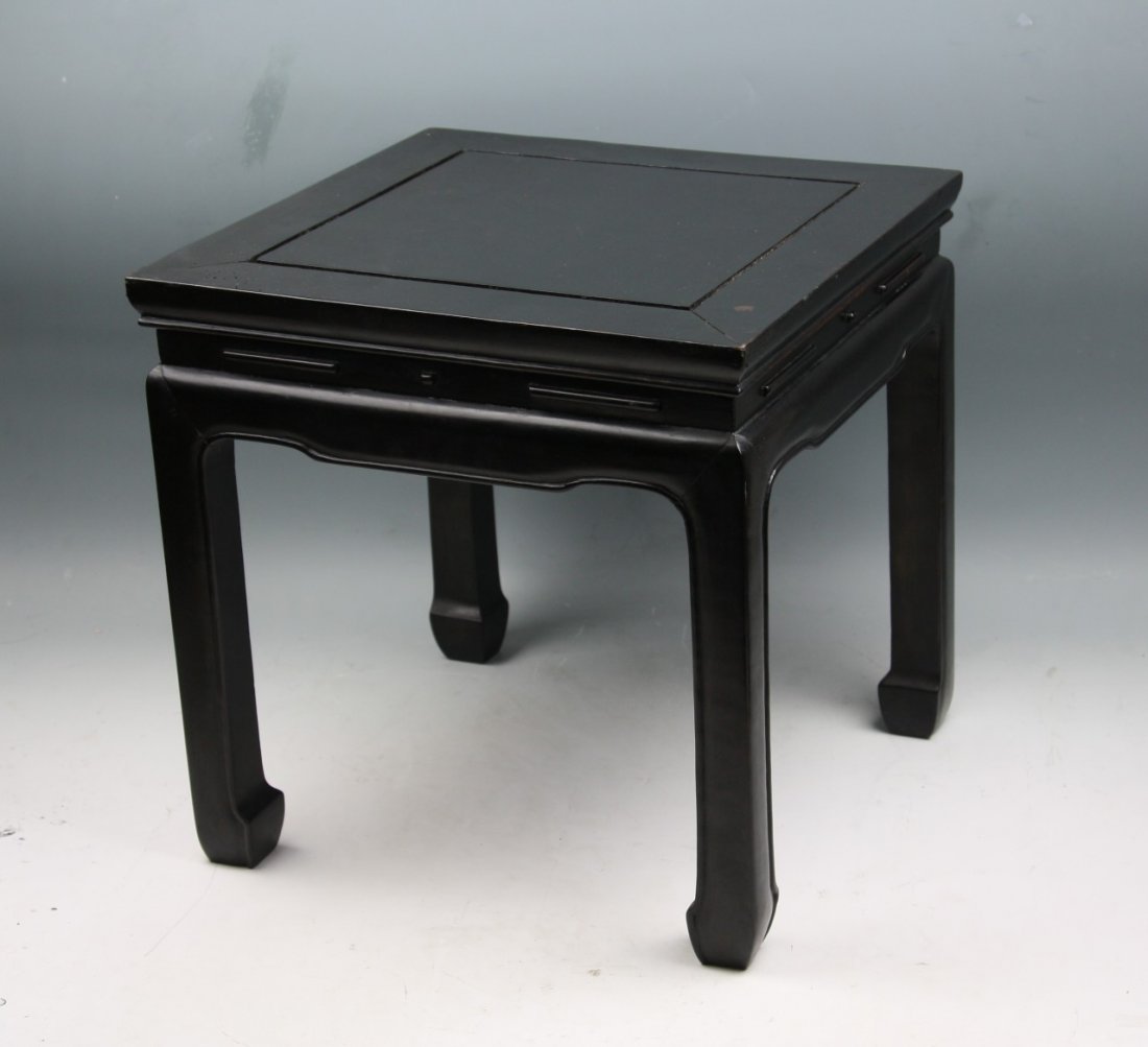 A Chinese Vintage Dark Rosewood Stool: A Chinese Vintage Dark Rosewood Stool: 20th Century; Size: H:14-1/4"; W: 14"