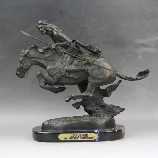 Bronze Horseman Statue Signed Frederic Remington