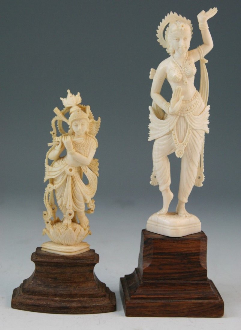 Two Indian Antique Ivory Carvings