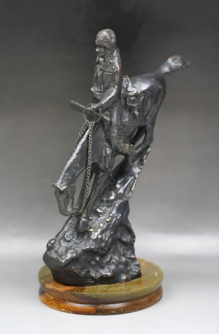 Bronze Horseman Statue Signed Frederic Remington: Bronze Horseman Statue Signed Frederic Remington: handmade and cast; Size: H: 12-1/2 "