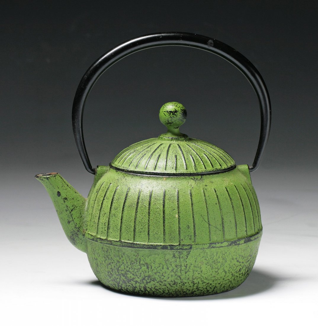 A Japanese Antique Iron Teapot: A Japanese Iron Teapot: Circa 1900; Size: H: 6"; L: 5-1/2"