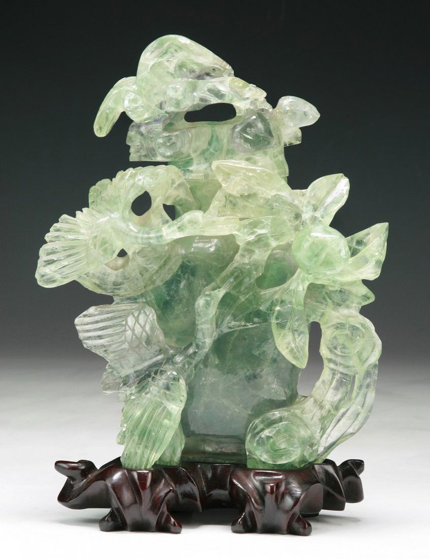 A Chinese Antique Carved Serpentine Jade Vase