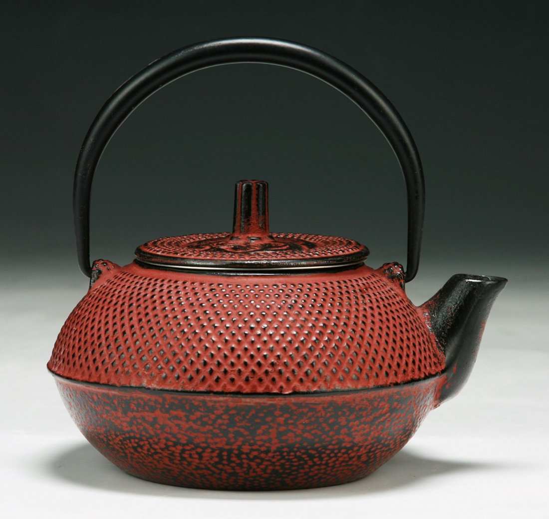 An Antique Japanese Iron Teapot: An Antique Japanese Iron Teapot: circa 1900; Size: L: 6"