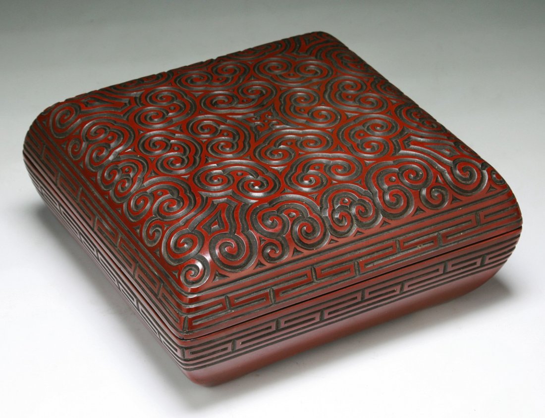 A Chinese Antique Tixi Lacquer Box With Cover: A Chinese Antique Tixi Lacquer Box With Cover: of Qing Dynasty; Size: L: 7-1/4"