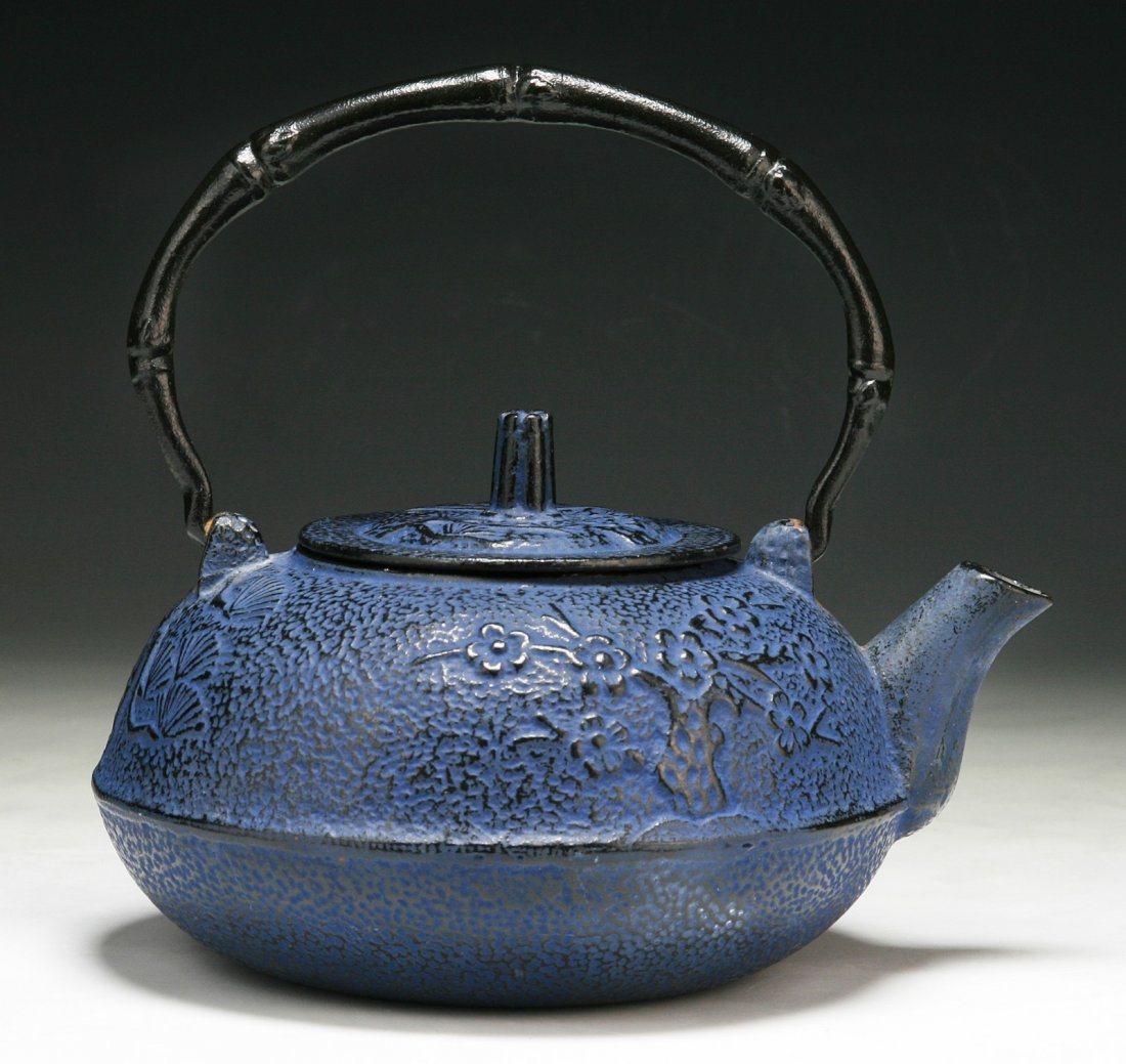 A Japanese Antique Iron Teapot: A Japanese Antique Iron Teapot: circa 1900; Size: H: 7-3/4"; L: 8-1/2"