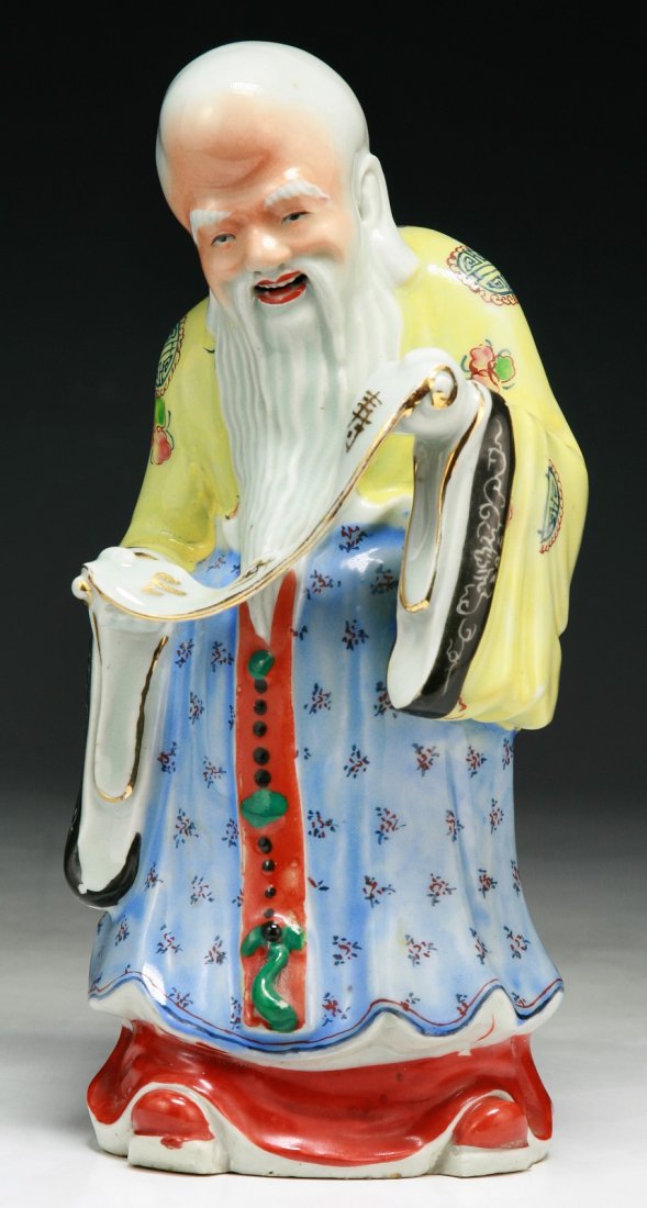 A Chinese Antique Porcelain Shoulao: A Chinese Antique Porcelain Shoulao: of Minguo Period; Size: H: 9-1/4"