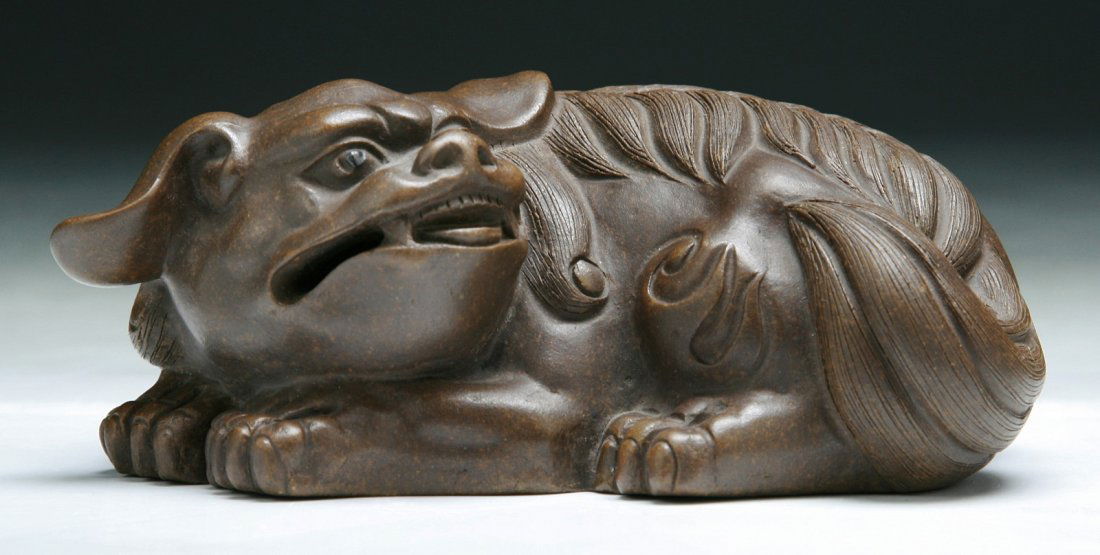 A Japanese Antique Zisha Paper Weight: A Japanese Antique Zisha Paper Weight; Size: L: 5-1/4"